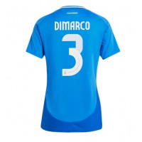 Camisa de Futebol Itália Federico Dimarco #3 Equipamento Principal Mulheres Europeu 2024 Manga Curta